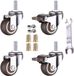 OEM Wielen set, 4 stuks, 38 mm, M8 x 20 mm schroefdraad, belastbaar tot 25 kg, zacht, rubber, met rem