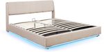 en.casa Tweepersoonsbed Tröstiar met LED 180x200 cm beige