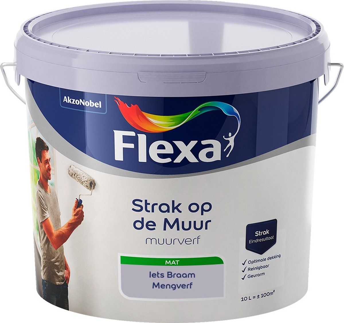 FLEXA Strak op de Muur Muurverf - Mat - Iets Braam - 10 liter