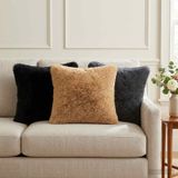 vidaXL Kussensloop 6 pcs HEERLEN Zwart 35 x 35 cm PV Fleece