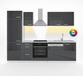 Vicco Optima Complete keukeneenheid – 270 cm zonder werkblad met LED-strip Antraciet hoogglans/wit