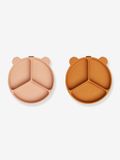 Liewood Assiette compartimentée Stacy Lot de 2 Moutarde-toscane rose mix