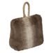 Atmosphera Arrêt de porte - fausse fourrure - marron - 17 cm