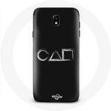 Maniacase Hoesje voor Samsung Galaxy J7 2017 Inktvis Game Logo Symbolen Vierkant Cirkel Driehoek Zwarte Achtergrond