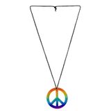 Widmann Hippie ketting - Flower Power - Sixties sieraden - peace teken ketting
