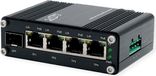 Exsys Switch, mini, 4-poorts, PoE+, Gigabit SFP, sans alimentation, pour usage industriel, convient au montage sur rail DIN