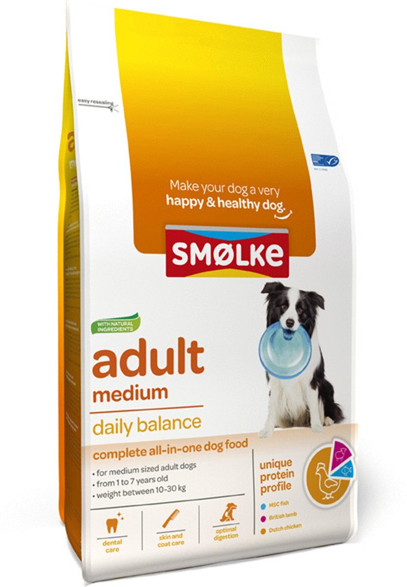 SMOLKE adult medium brokken hondenvoer 3 kg