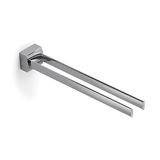 Gedy Kent handdoekhouder, dubbel, stevig, messing, chroom, 35 x 5,5 x 5 cm