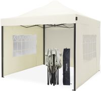 LifeGoods Partytent - 3x3 m - Beige - Easy Up - Waterdicht - Inclusief Zijwanden