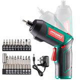 HYCHIKA Draadloze schroevendraaier 6 Nm, 3.6V 2.0Ah elektrische schroevendraaier, 2 standen verstelbare handgrepen, front-LED, 20 accessoires