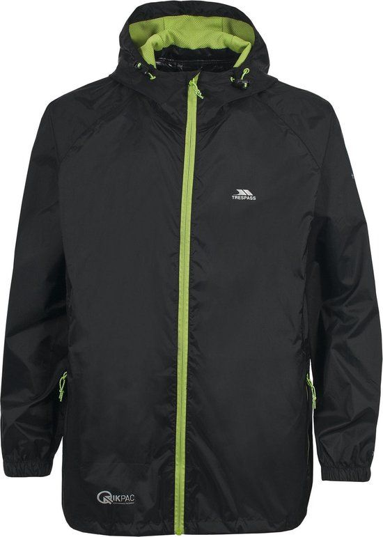 Trespass Qikpac regenjas - Unisex - XXS - Zwart