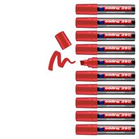 edding 390 permanent marker - rood - 10 stiften - dikke beitelpunt 4-12 mm