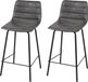 Urban Living Import distribution BROOKLYN SET VAN 2 BARSTOELEN IN KUNSTLEER GRIJS KWARTS 44X47XH66/95CM