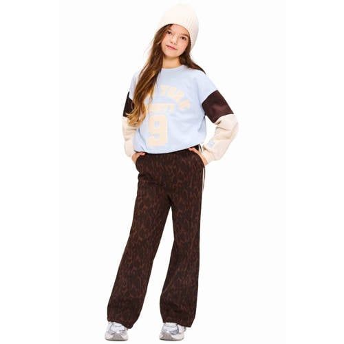 Retour Jeans oversized sweater met tekst - lichtblauw