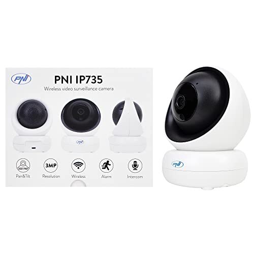 PNI IP735 3Mp videobewakingscamera met IP P2P draadloze PTZ, microSD-kaartsleuf, bediening vanuit de applicatie