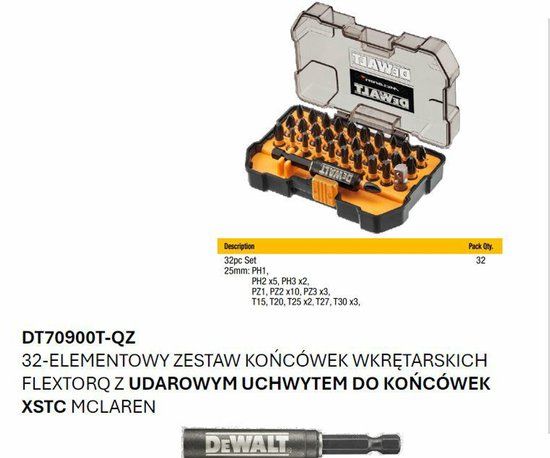 DeWalt Accessoires DeWalt FLEXTORQ Serie - Impact Set - 32 Delig - McLaren Limited Edition
