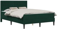 vidaXL Bedframe met matras Donkergroen 140 x 190 cm Fluweel