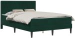 vidaXL Bedframe met matras Donkergroen 140 x 190 cm Fluweel