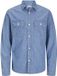 Jack & Jones Denim overhemd Comfort Fit Lange Mouw Biologisch Katoen Lichtblauw Denim L