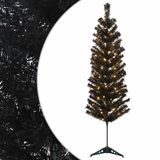 vidaXL - Kunstmatige - slanke - kerstboom - 150 - cm - 150 - LED's - Warmwit