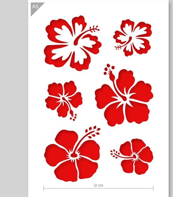 QBIX Bloemen Sjabloon - Kunststof A5 stencil - Kindvriendelijk sjabloon