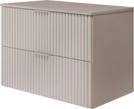 3xE living Meuble sous-vasque 80 cm, cachemire, poignée argentée
