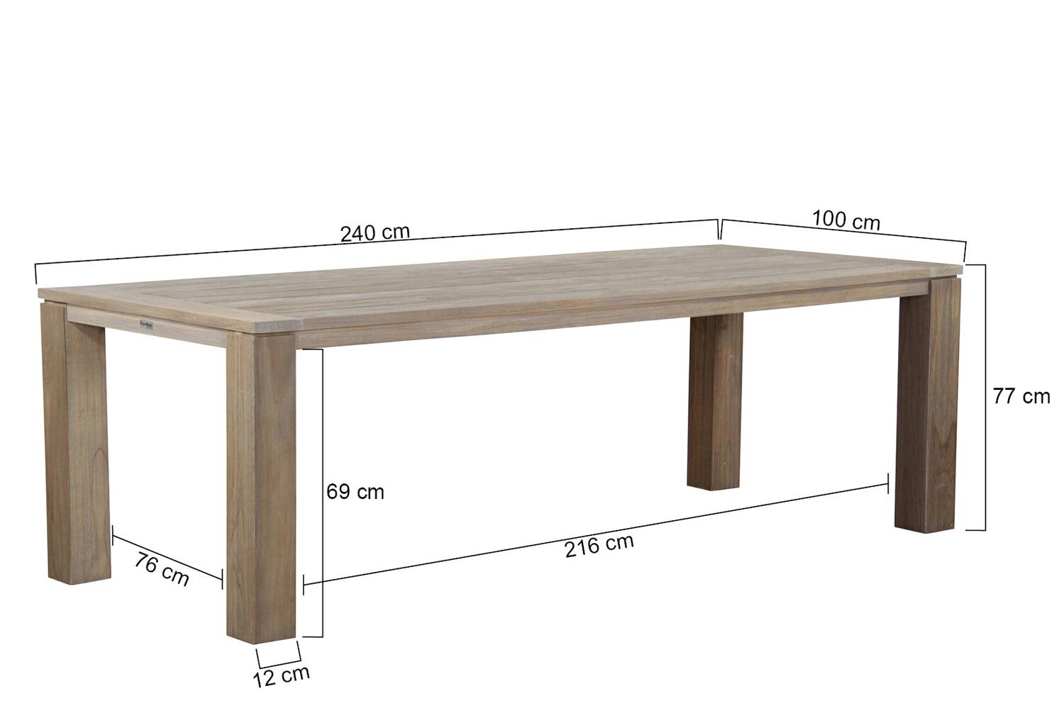 Garden Collections Venerdi/Brighton 240 cm dining tuinset 7-delig