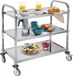 Unyqoos Ibenzoa® Roestvrijstalen Serveertrolley met Drie Planken en Wielen voor Keuken en Horeca