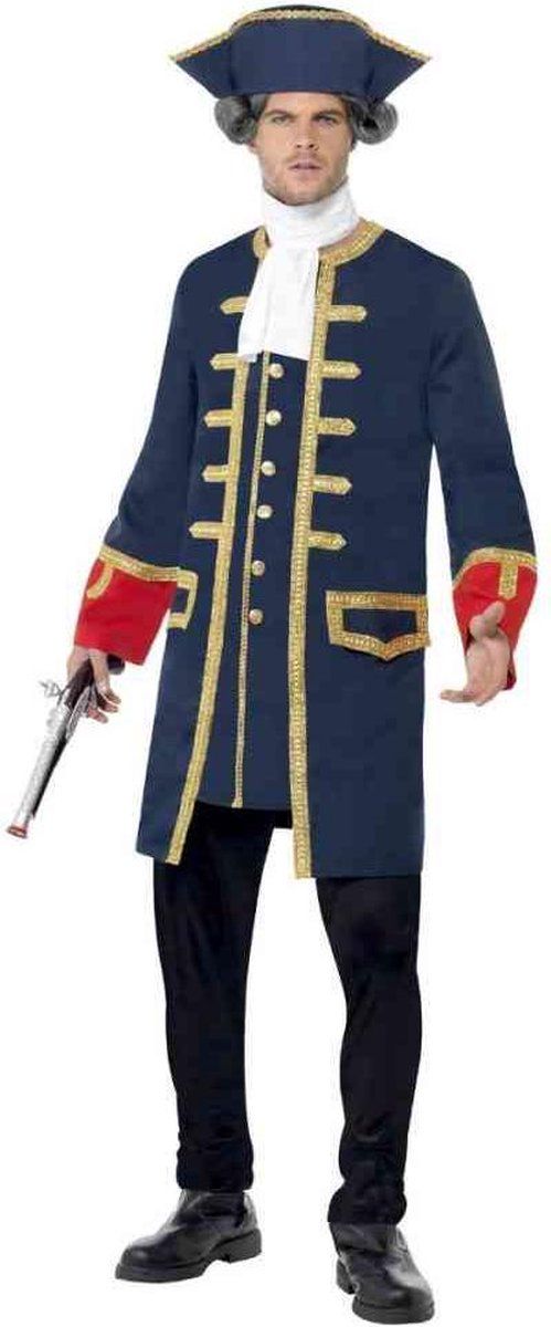 Vegaoo Pirate Commander Costume - Blue - Polyester - Adult
