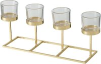 Deco by Boltze Metalen kaarsenhouder - champagne goud - 33 x 11 x 16 cm
