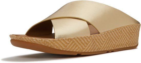 FitFlop Lulu Lux Cross Slide Slippers - Dames - Goudkleurig - Maat 42