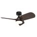 wonderlamp Borse, led-plafondventilator, 18 W, zwart + donker hout, CCT 3000-4000-6000 K, dimbaar, met afstandsbediening, Ø 90 cm