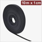 Quadrios 24CA307 Klittenband Om te bundelen Haak- en lusdeel (l x b) 10 m x 1 cm Zwart 10 m