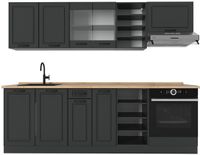Vicco R-Line Complete keukeneenheid – 240 cm, WB Eik Antraciet landhuis/antraciet