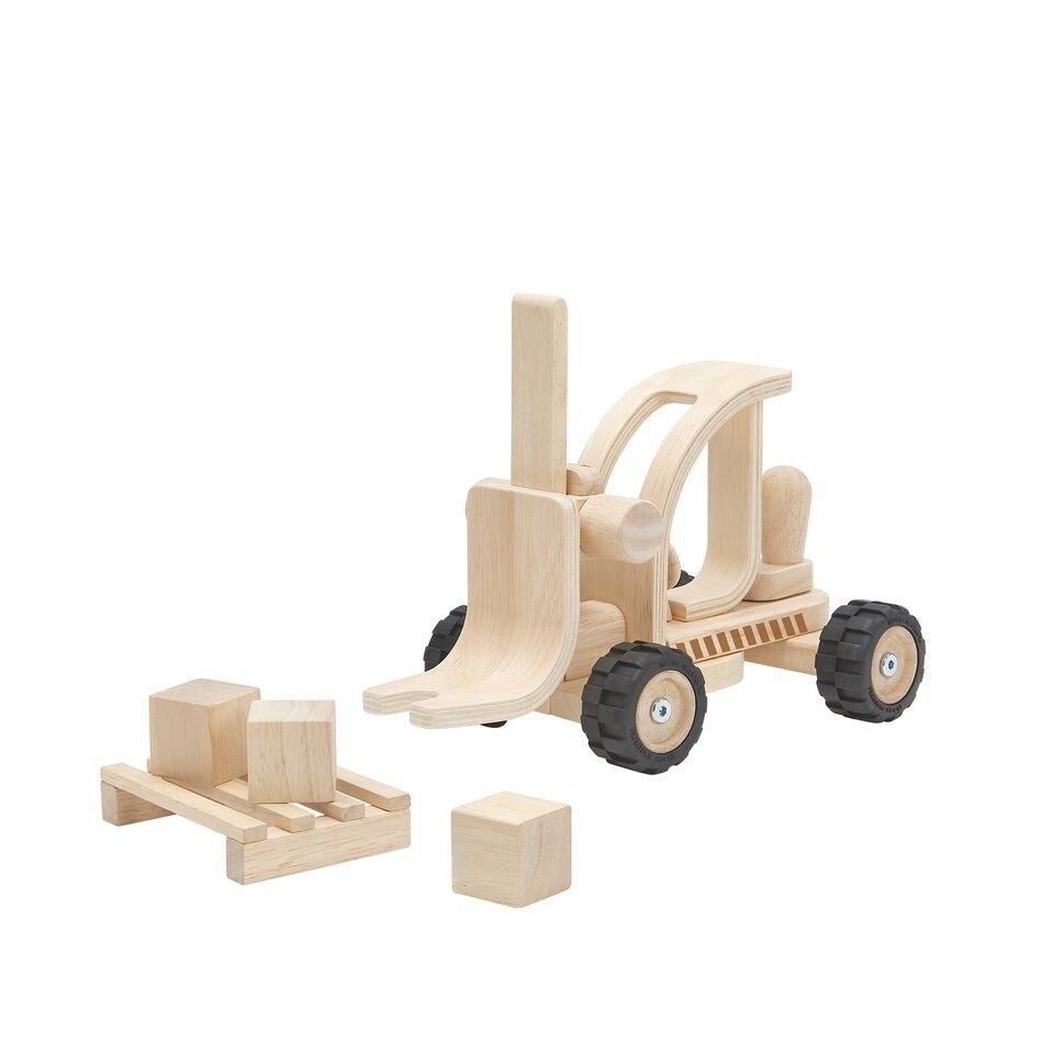 PlanToys Forklift - Hout - Zwart/Hout - 3+ jaar
