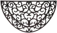 Esschert Design Paillasson - 2x - caoutchouc - paillasson - demi-rond - 68 x 40 cm