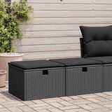 Maison Exclusive Ensemble de jardin pour 2 personnes avec coussins, noir, polyrotin, bois d'acacia