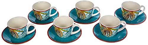 Tognana ME685015528 Set van 6 koffiekopjes met bord, New Bone China