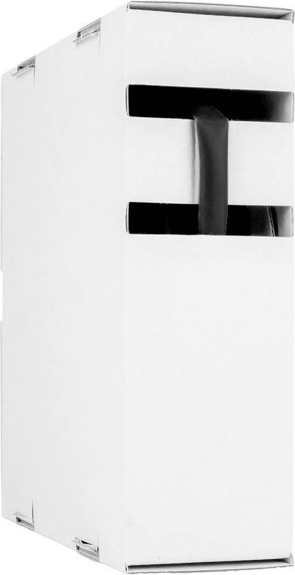 Hongshang 211124308 Krimpkous zonder lijm Zwart 1.60 mm 0.80 mm Krimpverhouding:2:1 15 m