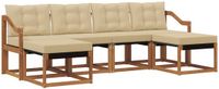 vidaXL Bank loungeset 6 zitplaatsen Natuurlijk en beige
