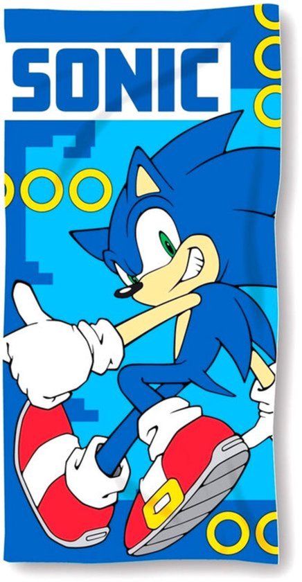 4KidsOnly Sonic strandlaken Blauw Polyester 70x140 cm