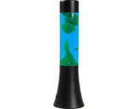 i-Total Lavalamp - Lava Lamp - Sfeerlamp - 30x9 cm - Glas/Aluminium - 25W - Blauw met groene Lava - Zwart - XL2459