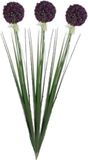Mica Decorations Fleurs artificielles - 4x pièces - Allium bol fleur - oignon ornemental - violet - 80 cm - fleurs sur tige
