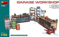 MiniArt Modelbouwpakket Diorama - 49011 Garage Werkplaats voor Diorama Plastic - 1:48 - Modelbouw
