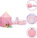 vidaXL Kinderspeeltent met 250 ballen 301x120x128 cm roze