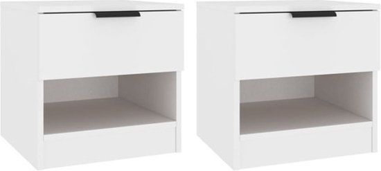 vidaXL Nachtkastjes 2 stuks bewerkt hout wit