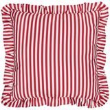 Wylder Nature Millie Gestreepte Kussenhoes met Ruches - Candy Red - 50x50cm