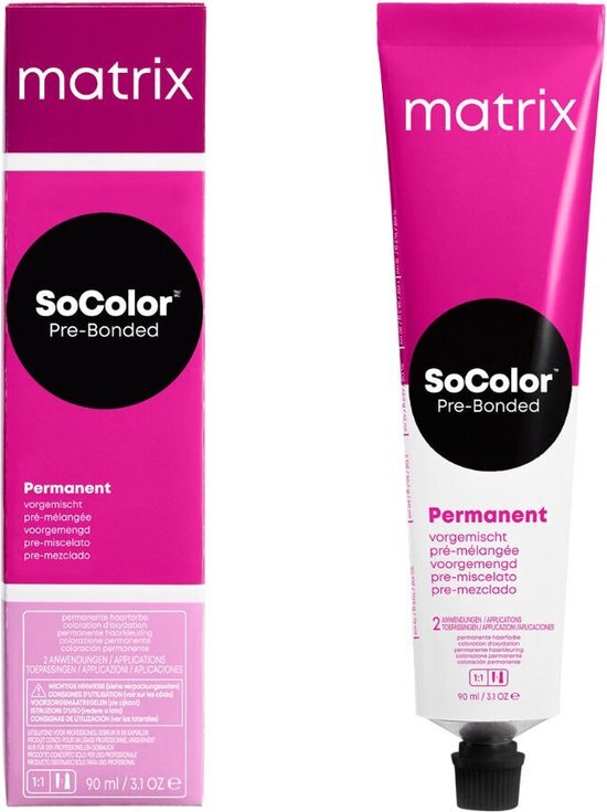 Matrix SoColor Pre-Bonded Permanent Cr&#232;me Haarkleur Kleuring 90ml - 06MV Dark Blonde Mocca Violet / Dunkelblond Mocha Violett