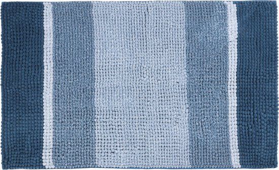Differnz Fading Badmat - Microvezel - Blauw - 60 x 90 cm - Hoogpolig - Anti-slip