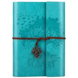 PU lederen dagboek notebook, blanco pagina's hervulbare vintage schetsboek reis notebook dagboek cadeau voor meisjes jongens dames heren 9,2 × 6,5 inch-blauw